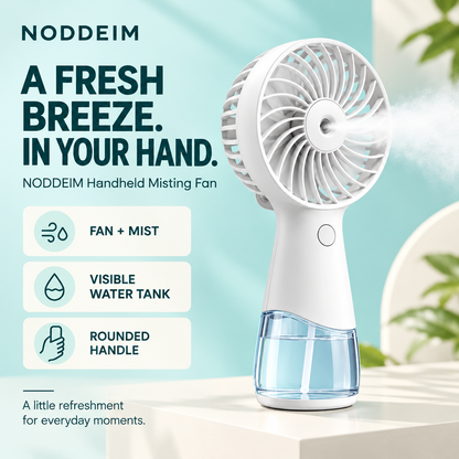 NODDEIM 🌬️ Portable Mini Fan with Adjustable Wind Speeds, Powerful Airflow, Quiet Operation, USB Rechargeable, Compact & Lightweight, Perfect for Home, Office & Travel.