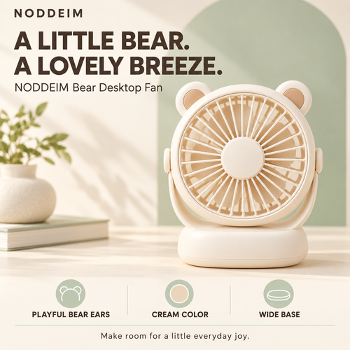 NODDEIM 🌬️ Portable Mini Electric Fan with Adjustable Wind Speeds, Powerful Airflow, Quiet Operation, USB Rechargeable, Compact & Lightweight, Perfect for Home, Office & Travel.
