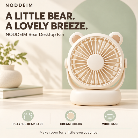 NODDEIM 🌬️ Portable Mini Electric Fan with Adjustable Wind Speeds, Powerful Airflow, Quiet Operation, USB Rechargeable, Compact & Lightweight, Perfect for Home, Office & Travel.
