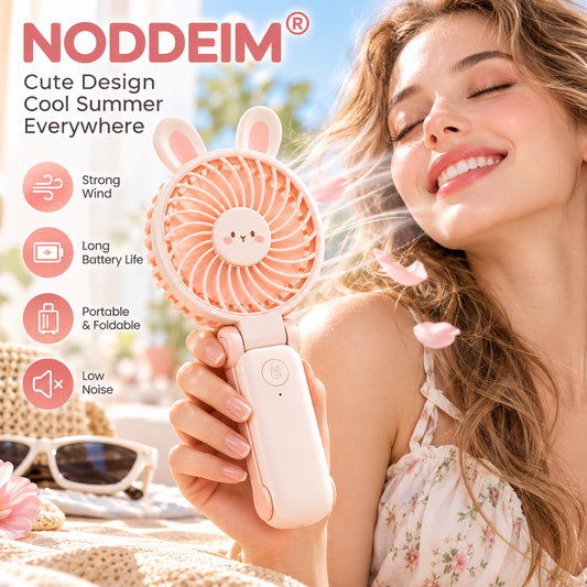 NODDEIM 🌬️ Mini Portable Desk Fan ✨ 3-Speed Rechargeable Personal Fan | Powerful Airflow, Ultra-Quiet Operation & Long-Lasting Battery | Compact USB Fan for Home, Office, Bedroom, Travel & Outdoor Use