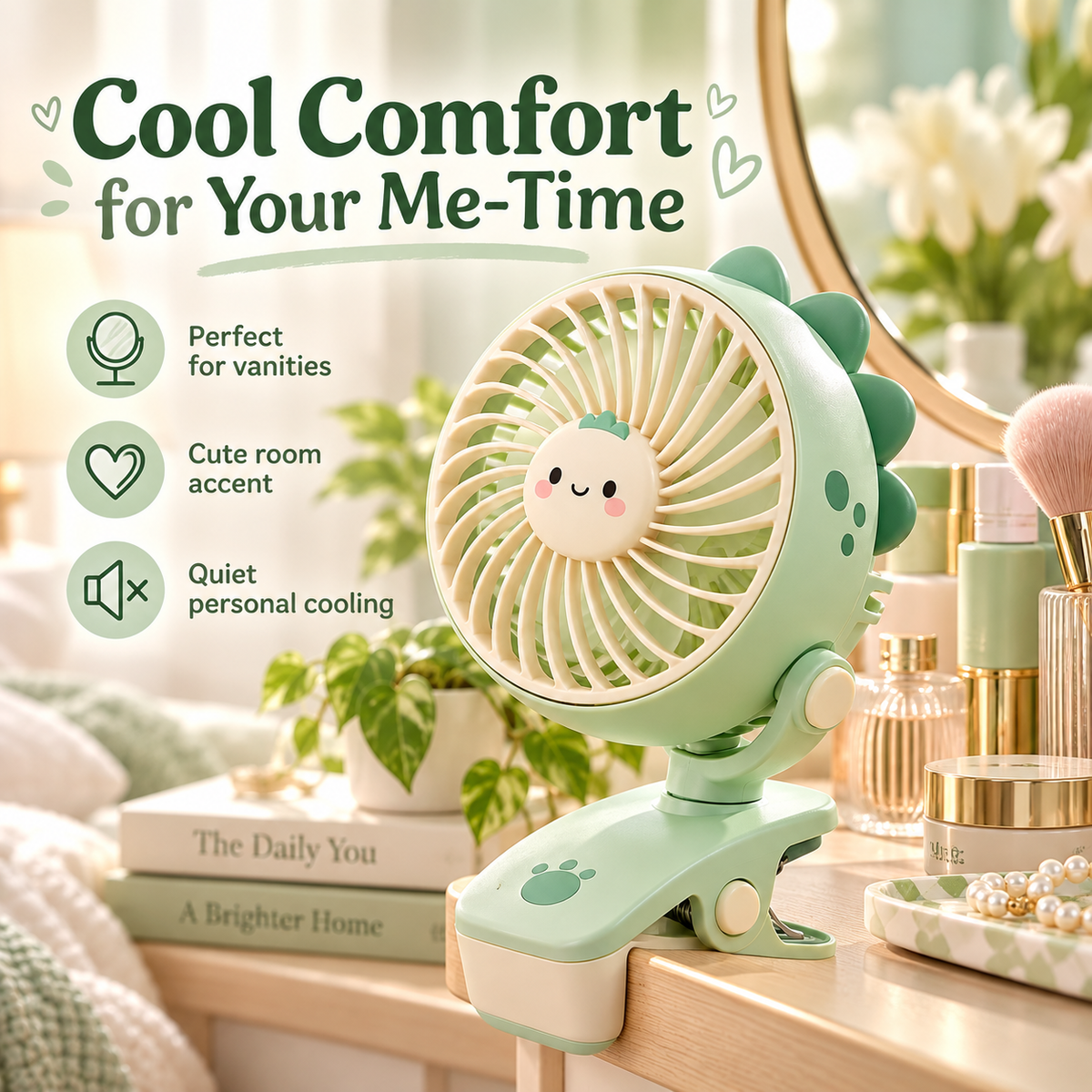🌬️✨NODDEIM Mini Portable Fan | 3-Speed Adjustable Cooling | Quiet & Powerful Airflow | USB Rechargeable | Compact Lightweight Design | Easy-to-Use Personal Desk & Handheld Fan 🐥