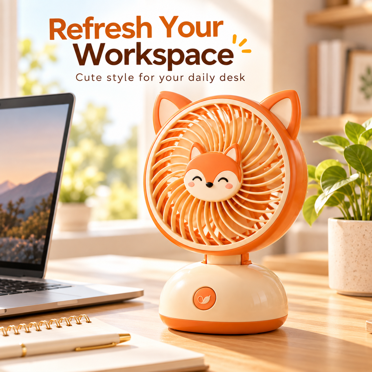 NODDEIM 🐥 Mini Portable Fan | 3-Speed Adjustable Airflow | Quiet & Powerful Cooling | USB Rechargeable Battery | Compact Lightweight Personal Fan for Home, Office, Bedroom & Travel 🌬️