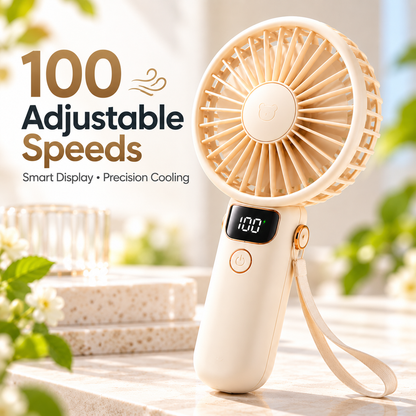 NODDEIM Smart Portable Mini Fan with One-Touch Control, Adjustable Speeds, Quiet Cooling, USB Rechargeable Design, Lightweight & Easy to Carry, Perfect for Home, Office & Travel. 🌬️