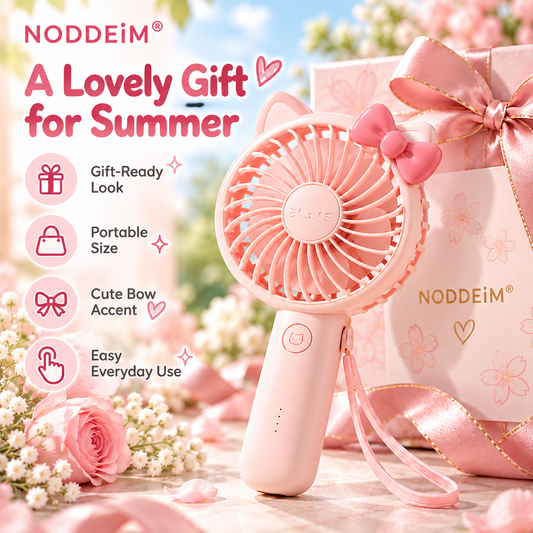 NODDEIM 🌬️ Multifunctional Mini Fan | 3-Speed Adjustable Cooling | Powerful Airflow with Quiet Operation | USB Rechargeable | Long-Lasting Battery & Portable Compact Design | Personal Fan for Home, Office & Travel 🐥