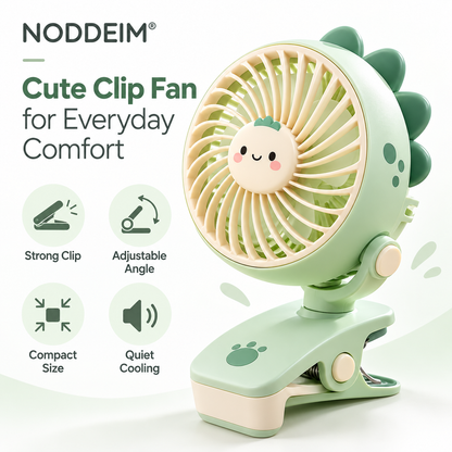 🌬️✨NODDEIM Mini Portable Fan | 3-Speed Adjustable Cooling | Quiet & Powerful Airflow | USB Rechargeable | Compact Lightweight Design | Easy-to-Use Personal Desk & Handheld Fan 🐥