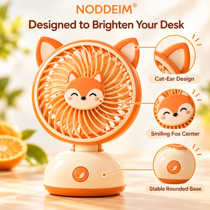NODDEIM 🐥 Mini Portable Fan | 3-Speed Adjustable Airflow | Quiet & Powerful Cooling | USB Rechargeable Battery | Compact Lightweight Personal Fan for Home, Office, Bedroom & Travel 🌬️