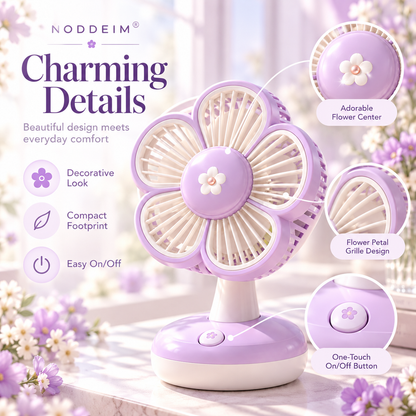 NODDEIM 🐥 Mini Portable Fan ✨ 3-Speed Quiet Cooling | USB Rechargeable | Compact & Long-Lasting 🌬️