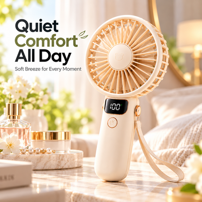 NODDEIM Smart Portable Mini Fan with One-Touch Control, Adjustable Speeds, Quiet Cooling, USB Rechargeable Design, Lightweight & Easy to Carry, Perfect for Home, Office & Travel. 🌬️