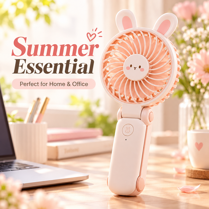 NODDEIM 🌬️ Mini Portable Desk Fan ✨ 3-Speed Rechargeable Personal Fan | Powerful Airflow, Ultra-Quiet Operation & Long-Lasting Battery | Compact USB Fan for Home, Office, Bedroom, Travel & Outdoor Use