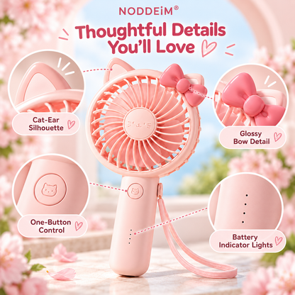 NODDEIM 🌬️ Multifunctional Mini Fan | 3-Speed Adjustable Cooling | Powerful Airflow with Quiet Operation | USB Rechargeable | Long-Lasting Battery & Portable Compact Design | Personal Fan for Home, Office & Travel 🐥