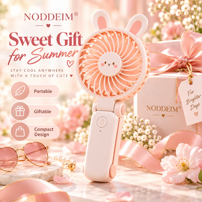 NODDEIM 🌬️ Mini Portable Desk Fan ✨ 3-Speed Rechargeable Personal Fan | Powerful Airflow, Ultra-Quiet Operation & Long-Lasting Battery | Compact USB Fan for Home, Office, Bedroom, Travel & Outdoor Use