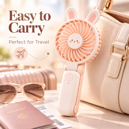 NODDEIM 🌬️ Mini Portable Desk Fan ✨ 3-Speed Rechargeable Personal Fan | Powerful Airflow, Ultra-Quiet Operation & Long-Lasting Battery | Compact USB Fan for Home, Office, Bedroom, Travel & Outdoor Use
